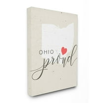 Stupell Ohio Proud with Heart Stretched Canvas Wall Art 30 x 40