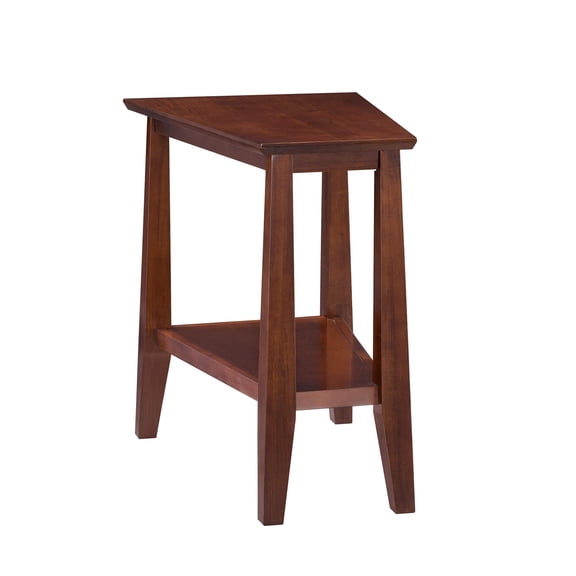 Bowery Hill Triangle Solid Wood End Table in Sienna Finish