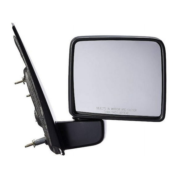 Right Passenger Side Square Head Manual Mirror, Black Textured - Compatible with 2004 - 2008 Ford F150 2005 2006 2007
