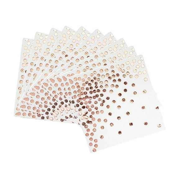 Polka Dot Party Supplies, Disposable Paper Cups Plates Napkins Set, Shiny Gold Foil Dots for Birthday Wedding Celebration, Nanoei 1 Pack of Party Supplies (10Pcs) Rose Gold4