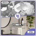 thumbnail image 3 of Estante de vidrio para baño SFGSOWOR de 40 cm con toallero de acero inoxidable, 3 of 8