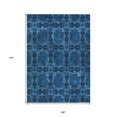 thumbnail image 3 of 9' X 12' Navy and Gray Floral Medallion Washable Non Skid Indoor Outdoor Area Rug, 3 of 3
