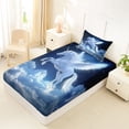 thumbnail image 4 of Erosebridal Cartoon Animal Unicorn Twin Sheet Sets,Galaxy Starry Night Bedding For Kids Girls 3 Pieces, 4 of 6