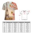 thumbnail image 2 of Blossoming Paris Eiffel Tower T Shirts Basic T-Shirt Short Sleeve Ladies Tee Shirt Summer Graphic Clothing, 2 of 6