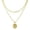 Double Layered Mushroom Pendant, variant on Gold Pendant Necklace for Women 14K Gold Plated Coin Pendant Necklace Adjustable Chain Disc Round Charm Initial Statement Necklace Trendy Jewelry Gift for Her[d7208]