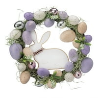 Way To Celebrate Easter Egg Wreath, Purple