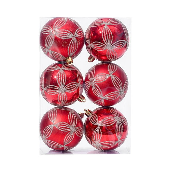 Tkrady Christmas Balls Ornaments,Christmas Decorations 8cm Painted Electroplated Christmas Christmas Tree Pendant Window Decoration Round