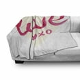 thumbnail image 3 of Xo Soft Flannel Fleece Throw Blanket, Love Typography on a Heart with Kisses Letters Romantic Print, Cozy Plush for Indoor and Outdoor Use, 60" x 80", Dark Coral and Cream, by Ambesonne, 3 of 6