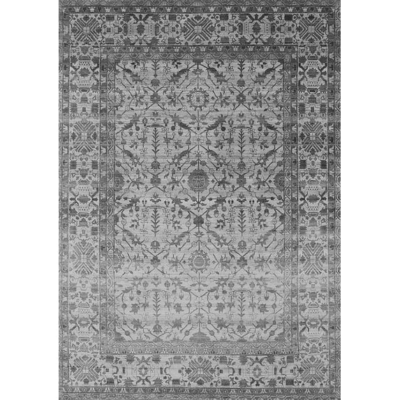 Ahgly Company Indoor Rectangle Oriental Gray Industrial Area Rugs, 6' x 9'