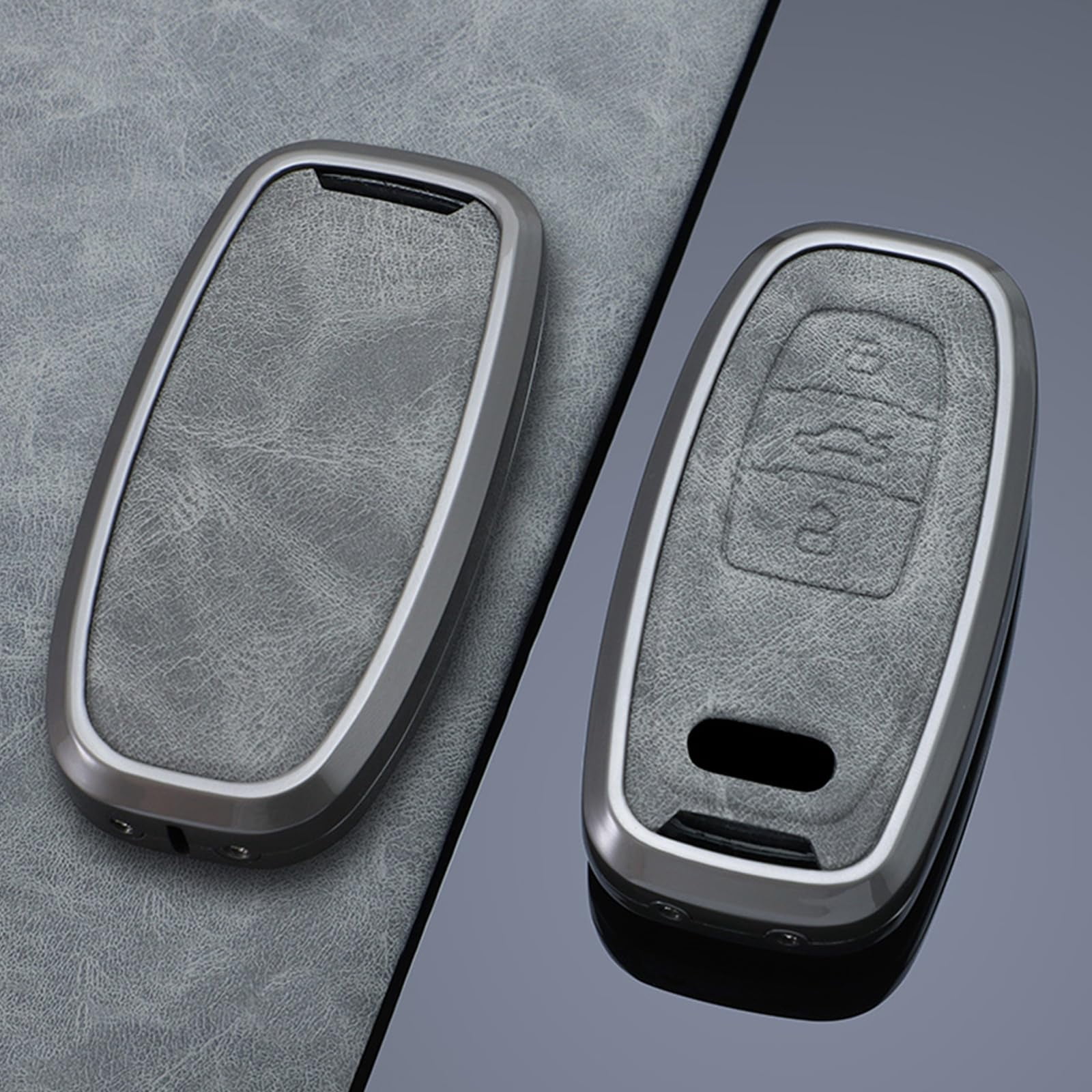 Zinc Alloy Smart Remote Key Fob Cover Case Protector Holder Shell Compatible for Audi R8 Q5 Q7 S3 S4 S5 S6 S7 S8 SQ5 RS5 RS7 A4 A5 A6 A7 A8