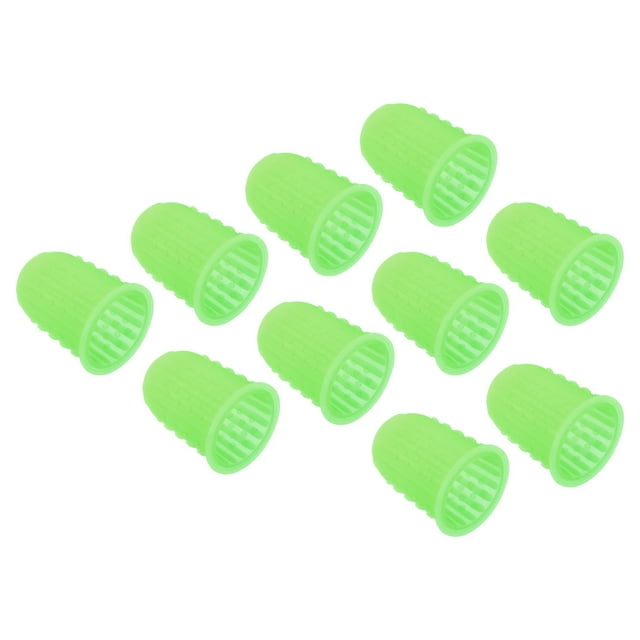 Protector de punta de dedo de silicona Uxcell, guardia de pulgar, color verde, tamaño pequeño, paquete de 10