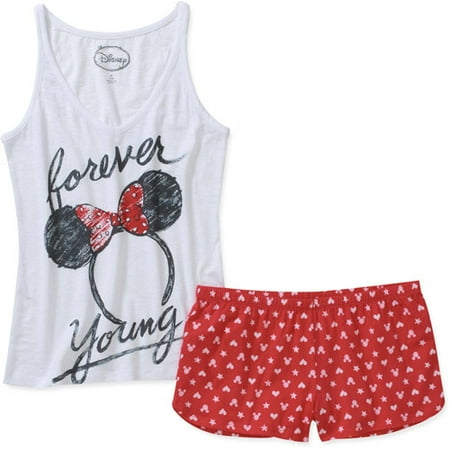 License Juniors Minnie Mouse Tank & Short Pj Set