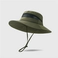 thumbnail image 2 of MEICHEN Sun Hat for Women and Men, Solid Color Wide Brim Bucket Hat Adjustable Outdoor Rain Hat for Fishing Hiking Camping, Fall Winter Fashion Accessories, 2 of 3