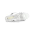 thumbnail image 4 of BLISSFUL STEP Women's Slip on Clear Glass Heel Wedge Sandals Silver 10, 4 of 8