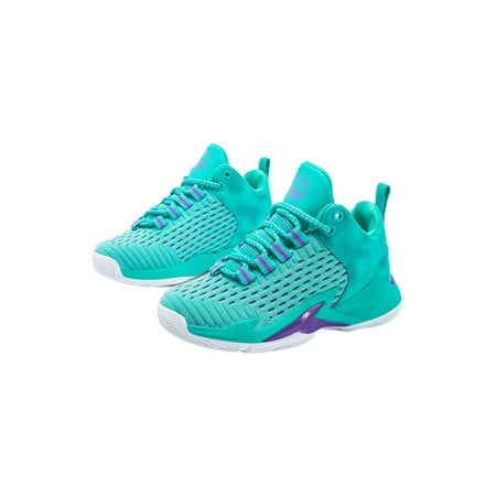 

Rockomi Boys Girls Athletic Shoe Lace Up Sneakers Sport Basketball Shoes Kids Non-slip Slip Resistant Sneaker Fashion Breathable Trainers Light Blue 7