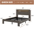 thumbnail image 4 of Bed Frame Bed Frame Queen Size, Wood Platform Bed Frame with Storage LED Light Headboard and 2 USB , Noise Free,No Box Spring Needed and Easy Assembly Tool,Large Under Bed Storage,Dark Grey, 4 of 7
