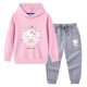 thumbnail image 3 of Hello Kitty-Sudadera con capucha para niña, pantalones deportivos, ropa de dos piezas para niño, conjunto de bebé de manga larga de algodón puro, moda bonita, 3 of 5