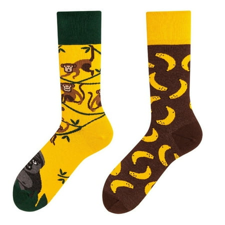 

Unisex Novelty Funny Crew Socks Asymmetric Cartoon Animal Print Cotton Hosiery