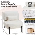 thumbnail image 3 of AECOJOY 2 Pieces Armless Accent Chair, Upholstered Side for Living Room and Balcony , Teddy White, 3 of 8