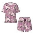 thumbnail image 4 of Naloa Rose Flowers Women's Short-Sleeved Pajama Set, Loungewear, Summer pajamas, Breathable Cozy - X-Large, 4 of 9
