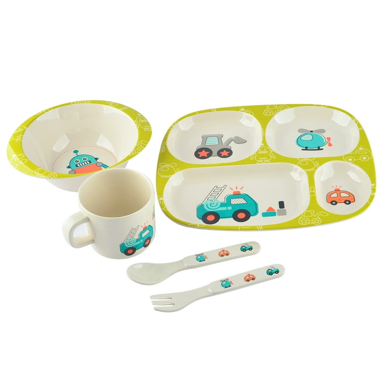 Cartoon Bamboo Fiber Kids Dinnerware Set Baby Utensils Set Child Food Set -  China Bamboo Tableware and Bamboo Dish price