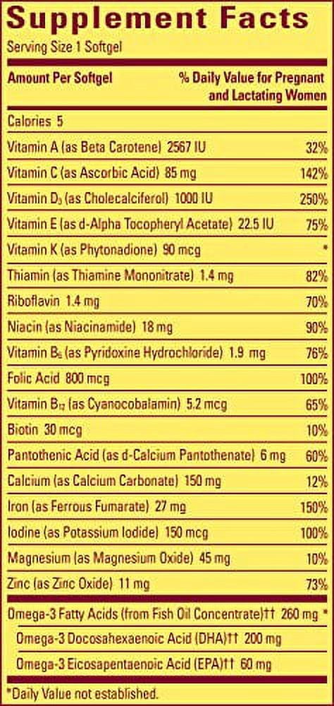 Nature Made Prenatal + DHA 200 mg Softgels Value Size 90 Ct