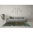 thumbnail image 3 of Ahgly Company Indoor Square Abstract Light Blue Modern Area Rugs, 8' Square, 3 of 4
