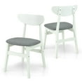 thumbnail image 2 of Dining Room Set of 4 Yumiko Chairs and Rectangular Dining Table Kitchen Modern Solid Wood w/Padded Seat, White Color with Light Gray Cushion, 2 of 7