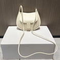 thumbnail image 5 of Bolso de cuero genuino para mujer, bolso de mano de diseño moderno, de lujo, mini bolso vintage de media luna, bolso bandolera con solapa de piel de vaca, 5 of 5