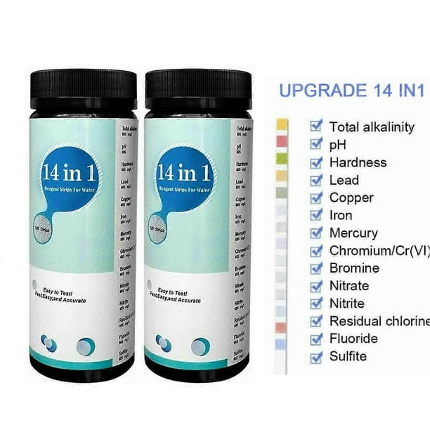 100PCS 14 in 1 Drinking Water Test Kit Strips Home Water Quality Test for Tap