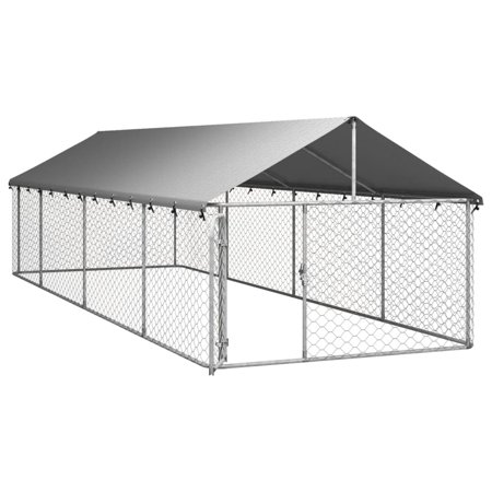 vidaXL 屋外用犬小屋 屋根付き 400x200x150cm動物 ペット用品 ペット用品 犬用品 犬小屋・ドッグラン 代引不可