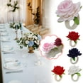 thumbnail image 2 of RYGRZJ Artificial Rose Napkin Holders Flower for Wedding Party Table Decoration, 2 of 5