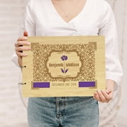 Darling Souvenir Personalized Engraved Laser Cut Wedding Guest Book Wooden Cover Sign-in Book Registry Guestbook Scrapbook-84