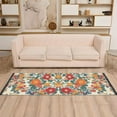 thumbnail image 2 of Yayeee Runner Rug for Bedroom 2'x6' Machine Washable Hallway Non Slip Mat, Orange Japanese Flowers Pattern, 2 of 8