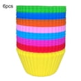 thumbnail image 1 of CNKOO 6Pcs Silicone Muffin Molds Cupcake Dessert Baking Pans Liners Cups Tool(Random Color 6 Pcs), 1 of 10