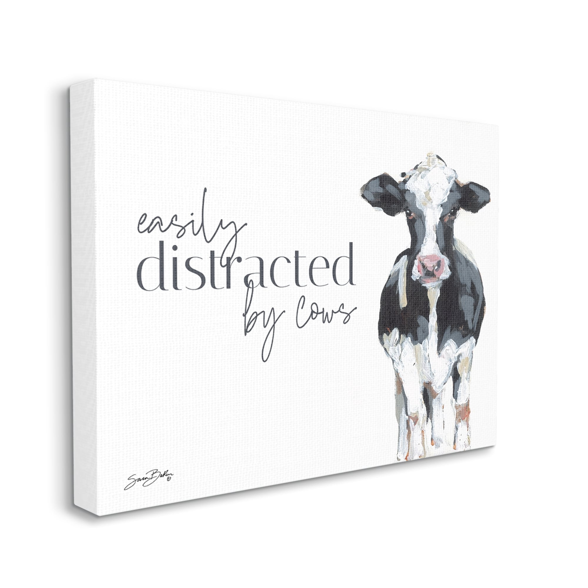 Stupell Easily Distracted By Cows Country Animals & Insects Painting Gallery Wrapped Canvas Print Wall Art