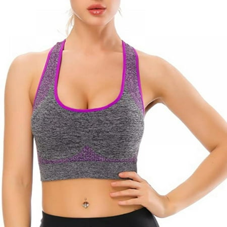 

Ladies Quick-Dry Fitness Bra Push Up Sports Gym Running Bra Seamless Workout Wirefree Padded Soft Breathable Underwear