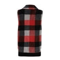 thumbnail image 6 of Srogem Womens Plaid Fleece Vest Casual Sleeveless Fuzzy Sherpa Vest Fluffy Zip Jacket Warm Outerwear, 6 of 7