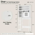 thumbnail image 5 of Walsunny Over the Toilet Storage Cabinet with Sliding Barn Door Side Shelves Bathroom Restroom Toilet Shelf Organizer Rack Space Saver Freestanding White, 5 of 8