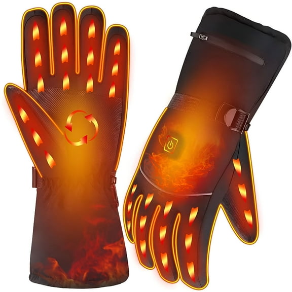 TELOLY Heated Gloves for Men Electric Heating Gloves for Winter Motorcycle Cycling Riding Hunting Fishing Ski Snow Mittens Hand Warmer