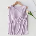 thumbnail image 5 of Gelikeya Womens Nursing Tank Tops for Breastfeeding Summer Detachable Chest Pad Maternity Shirts Double Layer Pregnancy Clothes Purple, Size XXXL, 5 of 5