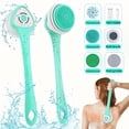 thumbnail image 2 of This 6-in-1 rechargeable electric shower brush set can be used for full-body cleansing and vibrating back massage - includes a detachable long-handled exfoliating brush - a rotating shower and face b, 2 of 16