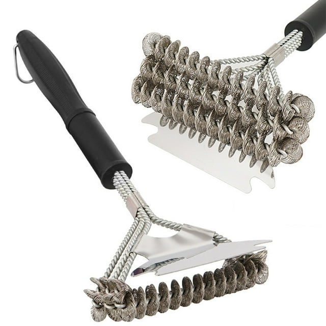 Cepillo y raspador para parrilla Timcorr acero inoxidable 16,5 pulgadas
