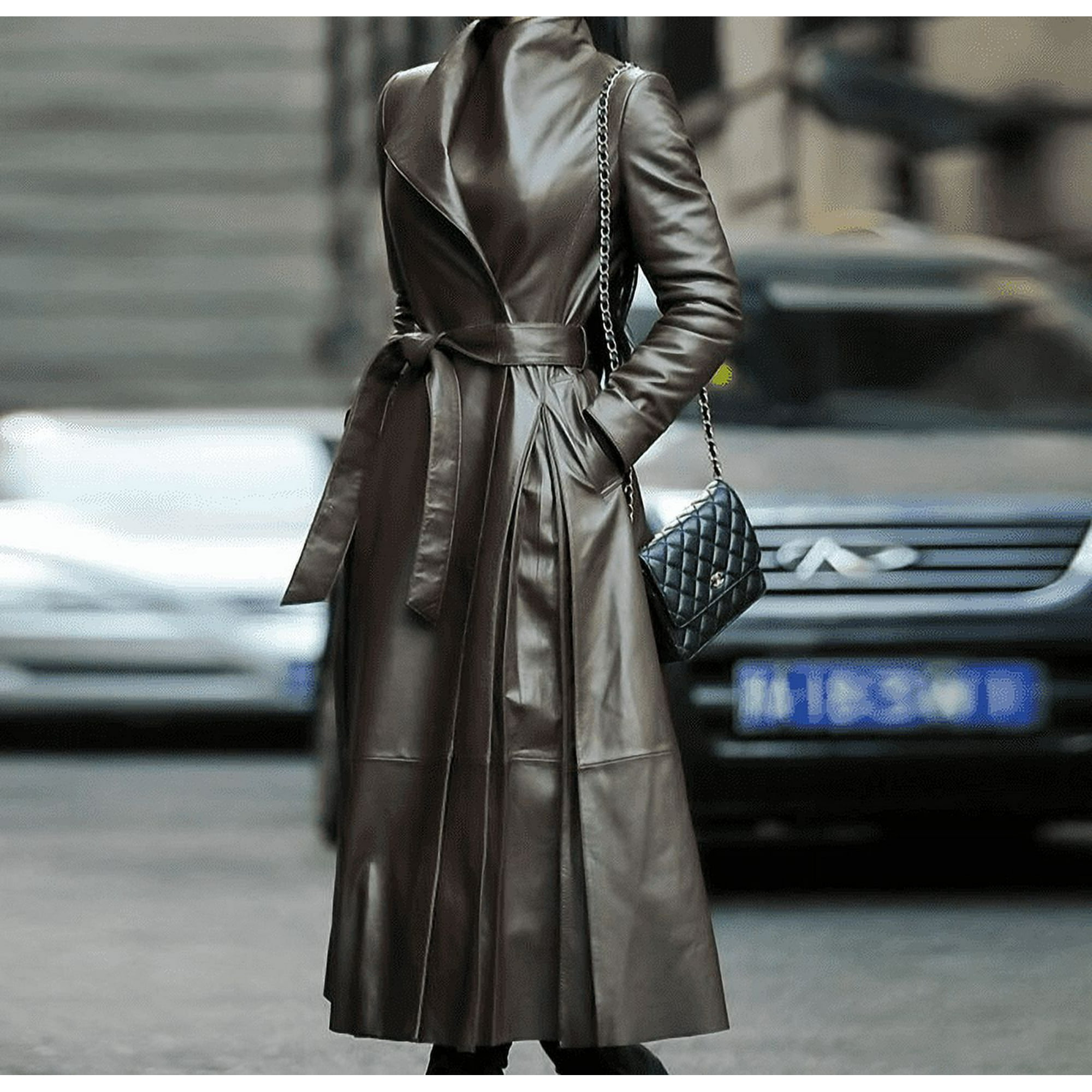 Leather trench coat hot sale