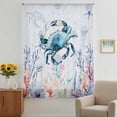 thumbnail image 3 of Coastal Animals Sheer Curtains 108" Extra Long, Summer Ocean Crab Turtle Coral Jellyfish Blue Light Filering Curtains, Privacy Drapes Simi Floor to Veiling Curtain for Living Room Window Treatment, 3 of 9