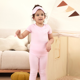 thumbnail image 1 of PatPat Pijamas ajustados sólidos de bambú viscosa para niñas pequeñas, set de 3 piezas con máscara para dormir, 1 of 3