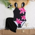 thumbnail image 4 of Girls' Swimsuit with Skirt for Kids, Printed Sleeveless Rash Guard One-Piece, UPF Sun Protection, Adjustable Straps, for Beach and Pool, 4 of 9