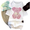 thumbnail image 3 of Camisetas de moda coreana para mujer, camiseta de manga corta de algodón 100%, ropa de diseñador con lentejuelas de oso, Tops de lujo para mujer, S-4XL, 3 of 3