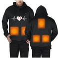 thumbnail image 3 of Unisex Heated Hoodie Fast Warm Up Usb Constant Temperature Warm 5 Heat Zones Pullover Hoodie Long Sleeve Heated Sweatshirt Regular Fit Winter Outdoor Heating Clothing Thermal Hoodie for Men, 3 of 6