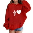 thumbnail image 2 of Fesfesfes Girls Long Sleeve Shirts Size 1-14 Casual Pullover Hoodie Sweatshirts Solid Color Graphic Fashion Soft Clothes Fall and Winter Comfortable Round Neck Shirts, 2 of 3